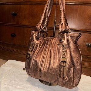 B. Makowsky Women’s Metallic Bronze Hobo Shoulder Bag